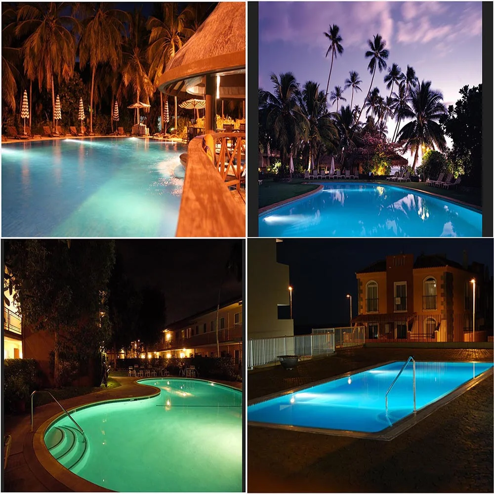 벽걸이 형 수영장 조명, RGB 컬러 무선 리모컨 수중 조명, 저전압 AC-12V 스테인리스 스틸, IP68 방수