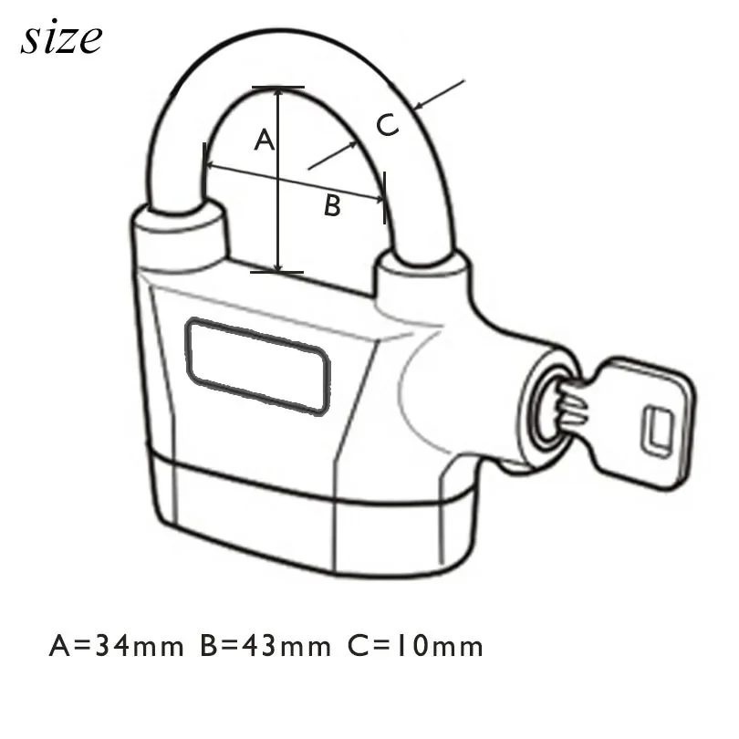 Waterproof Siren Alarm Padlock Lock for Motorcycle Bike Bicycle 110dB mini padlock security padlock travel padlock luggage padlock bicycle lock