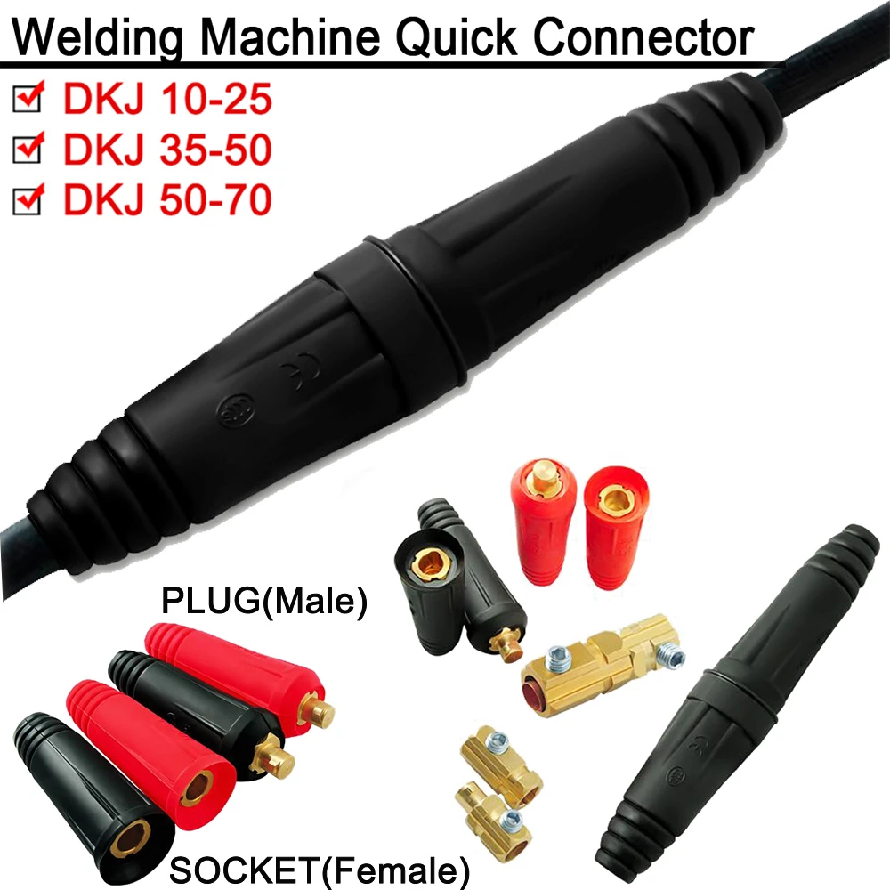 DKJ10-25 35-50 50-70 Europe Welding Machine Quick Fitting Connector Plug Socket Rapid Fitting Welding Machine Cable Connector welding torch types