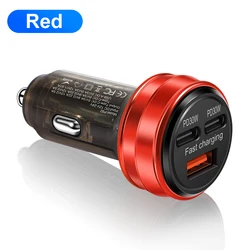High - Speed 80W 3 - Port USB Car Charger with Type - C Adapter for Rapid Mobile Charging