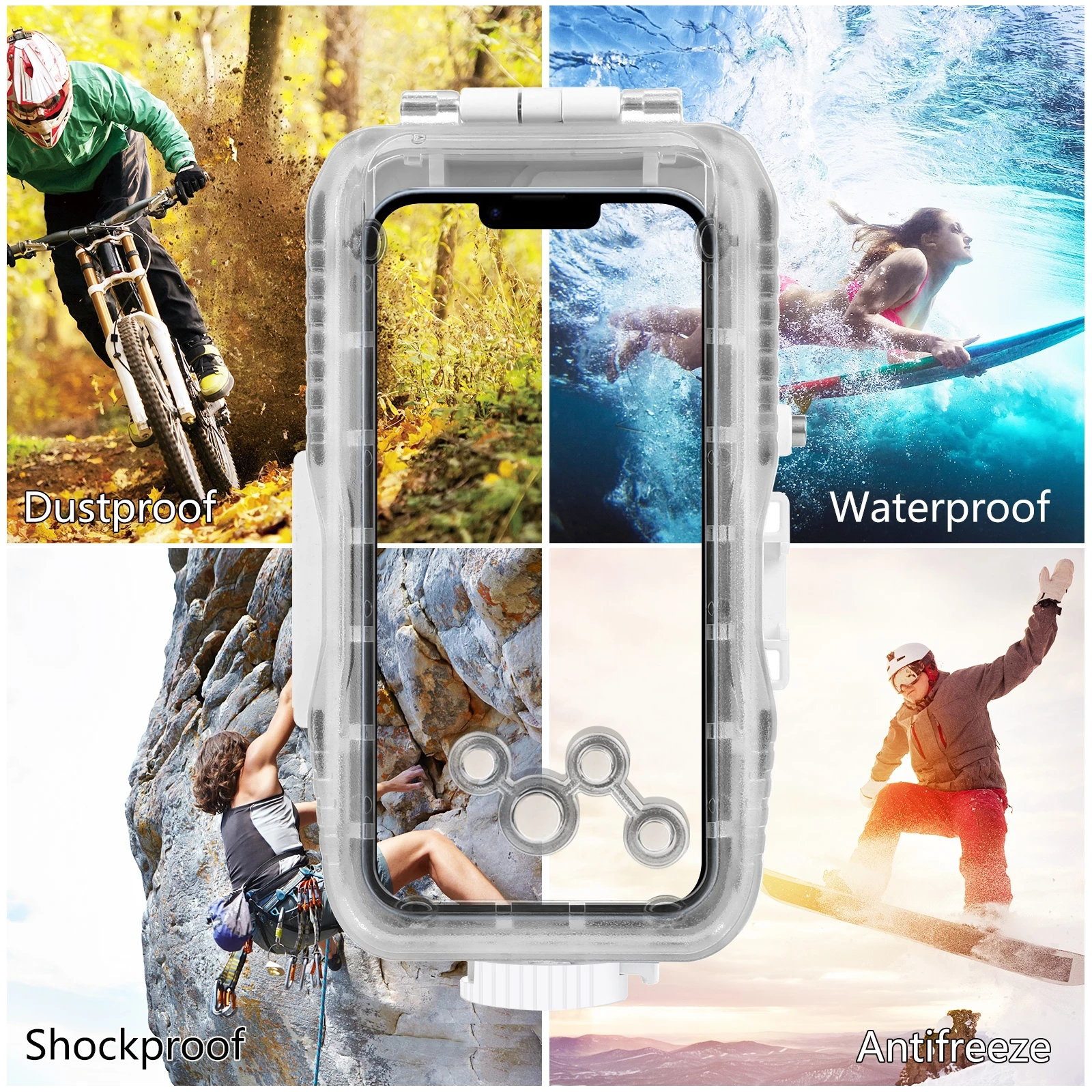 Iphone Case PULUZ 40m/130ft Waterproof Diving Case iPhone 16 15 14 13 12 11 Pro Max Plus Photo Video Taking Underwater Housing Cover