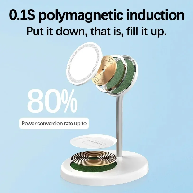 Upgraded 30W Magnetic 2 in 1 Wireless Charger Stand For iPhone 16-12 Pro Max AirPod Pro Fast Phone Charging Station Holder