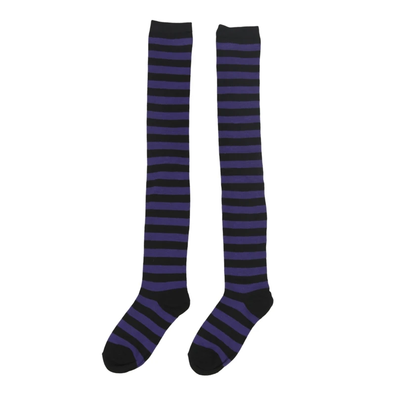 Gestreifte Strümpfe für Damen, über knielang, JK, lange Socken, Damen- und Mädchen-Hohe Socken, modische, mehrfarbig gestreifte, niedliche Strümpfe für Mädchen – Detail 8
