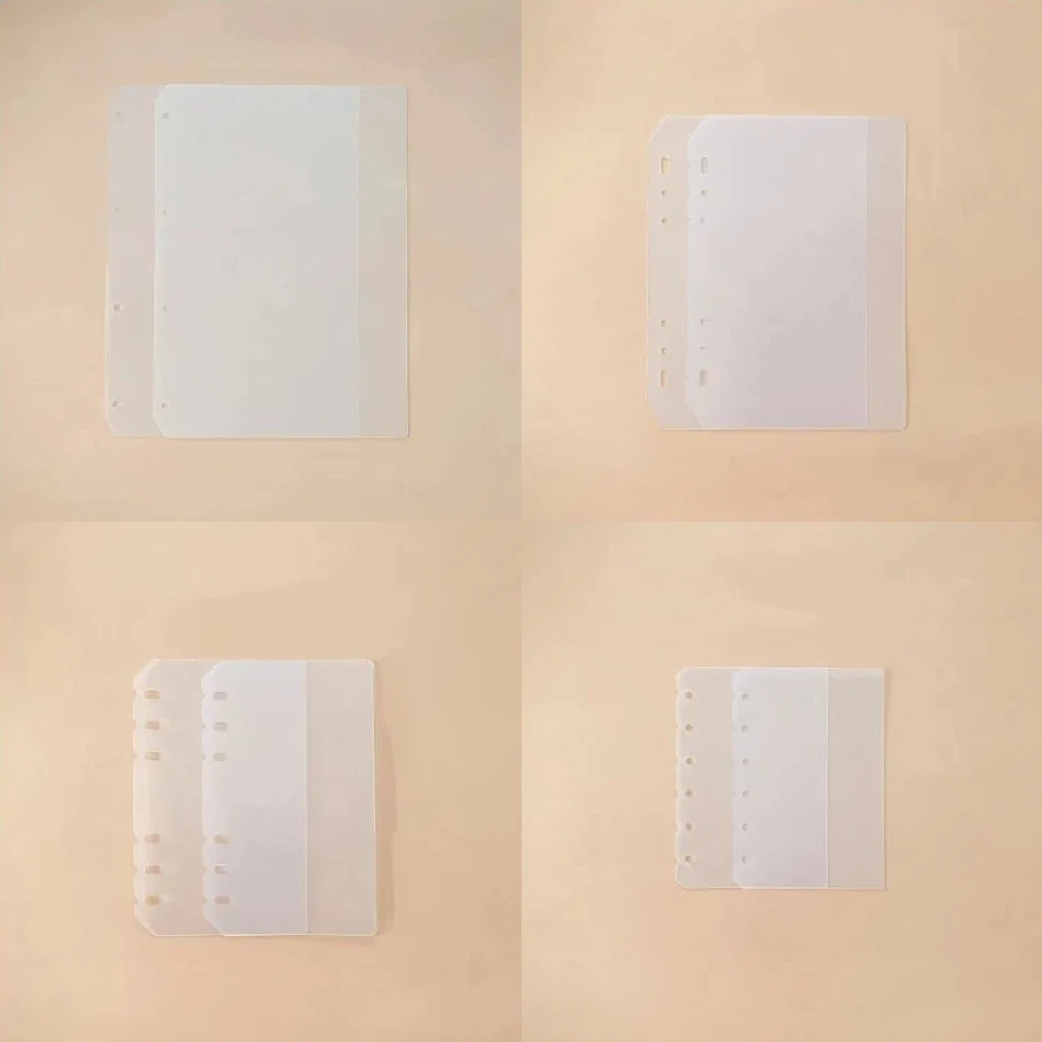 2개입 A4 A5 A6 A7 루즈리프 노트 리필 용지 PP 투명 스파이럴 바인더 디바이더 페이지 분리기 인덱스 바인더 내지