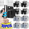 10/1x Self-Adhesive Mop Holder Clips Stainless Steel Drilling Mop Broom Holder Rack with Screw Kitchen Bathroom Organizer Shelf 1