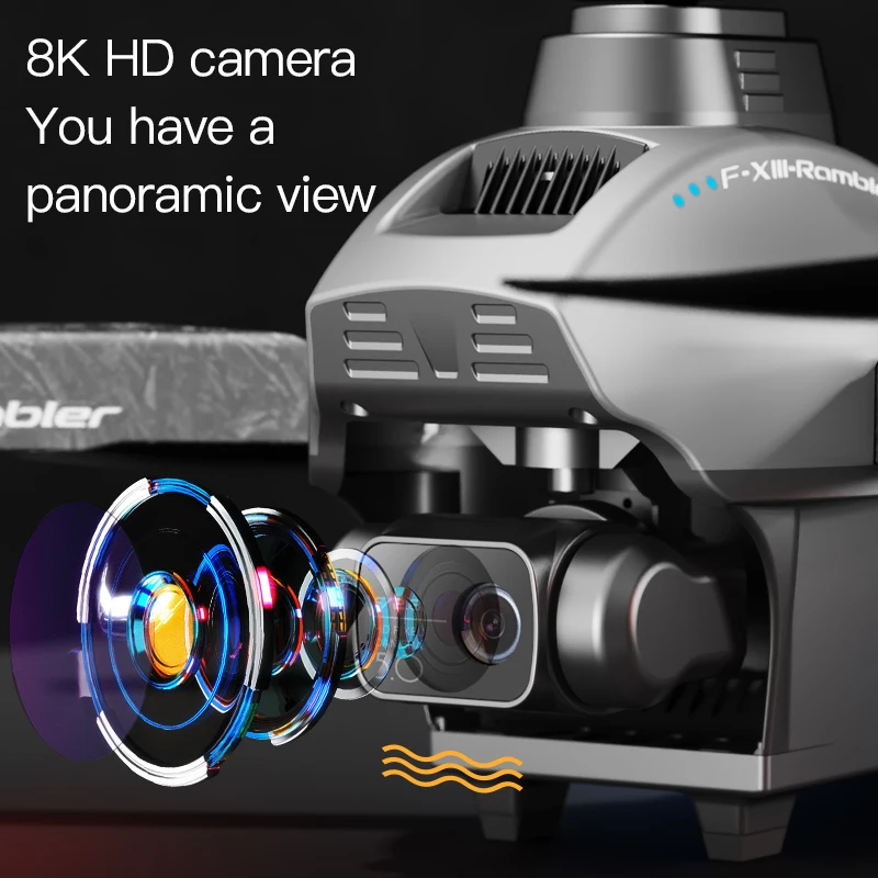 2022 F13 드론, FPV 쿼드콥터, 브러시리스 모터, RC 헬리콥터 장난감, 4K 전문 GPS, 3km, 3 축 EIS 흔들림 방지 짐벌 드론