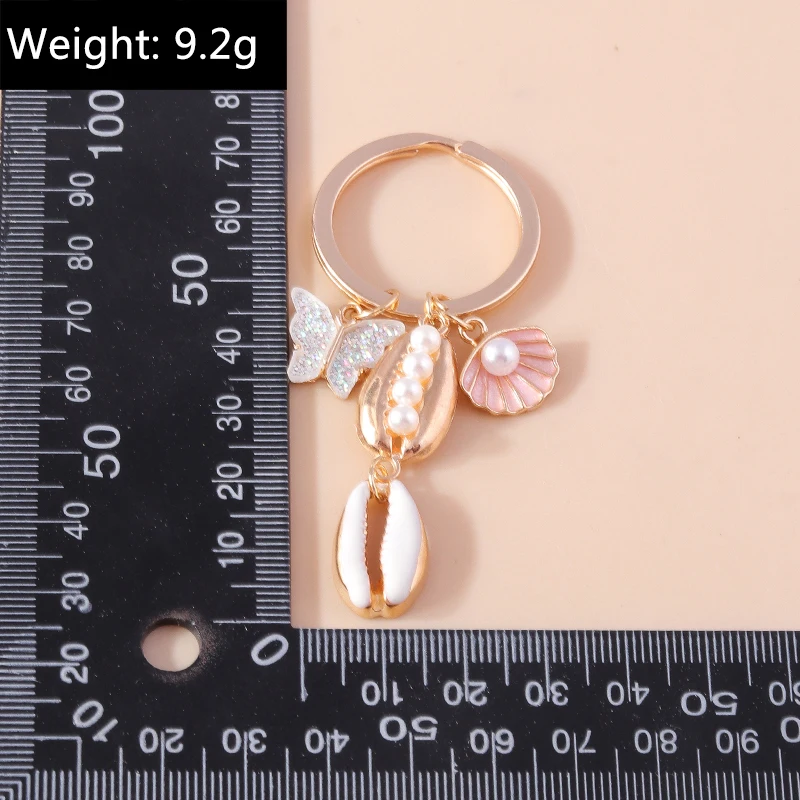 Mode Fischschwanz Schlüssel anhänger Sommer Strand Seestern Muschel Anhänger Schlüssel anhänger für Frauen Männer Auto Schlüssel Handtasche Schlüssel ringe Zubehör – Detail 11