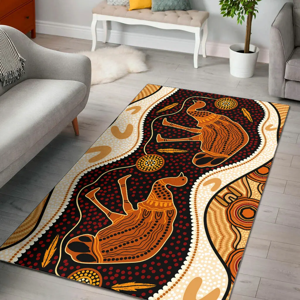 

Couple Aboriginal Lizards Area Rug 3D Printed Room Mat Floor Anti-slip Carpet Home Decoration Themed Living Room Carpet