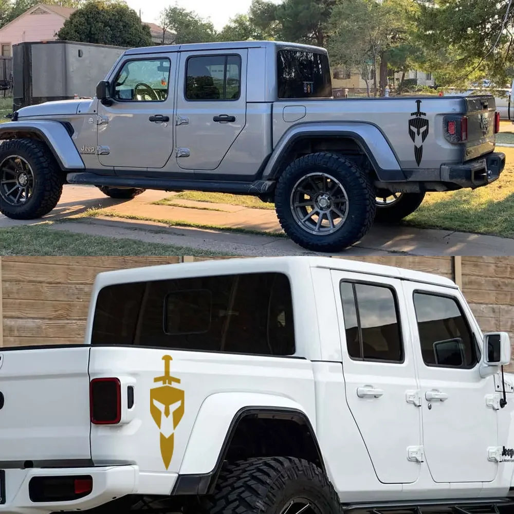 2-Pack Jeep Gladiator Bed Side Decals - 4x4 Stickers For 2020-2025 Models, Black/Red, Part FJ1G3