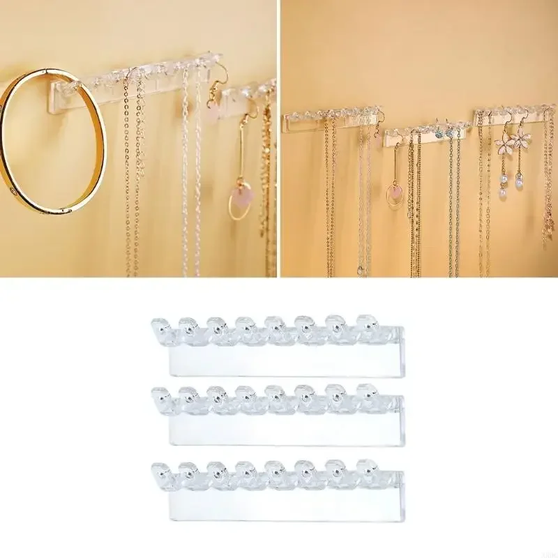 Clear necklace organizers Hangings Plastic Necklace Earrings Holder Wall Organizers For Bracelets Rings And Earrings