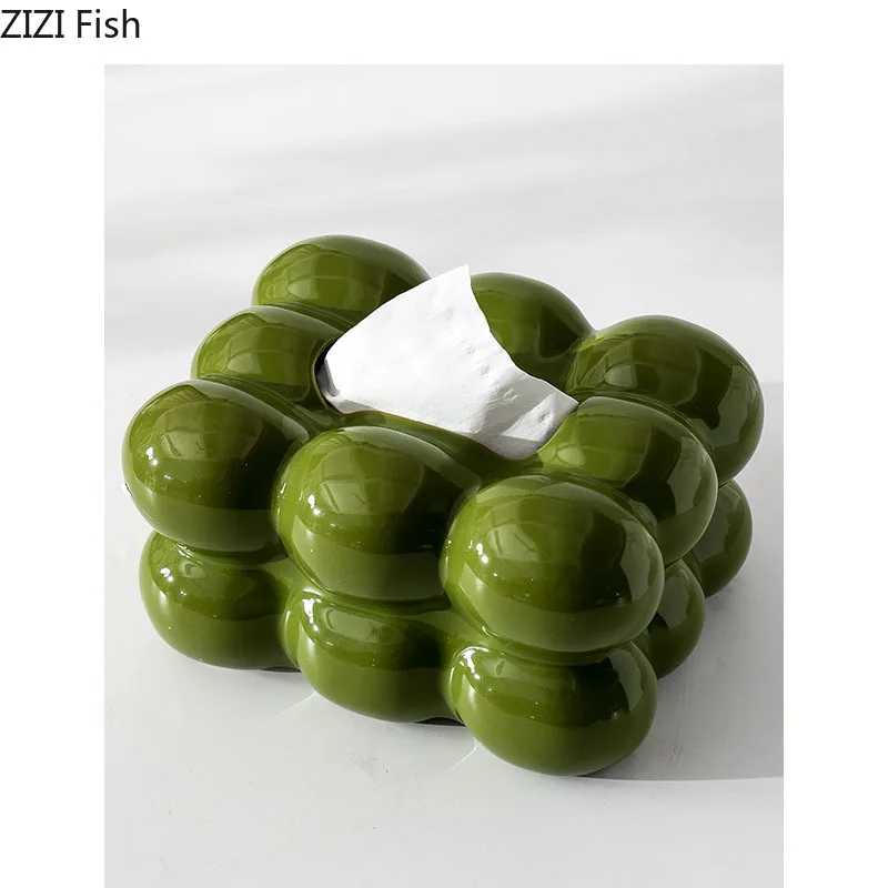 Green Bubbles Tissue Box Dining Table Napkin Holder Paper Towels Removable Tissue Boxes Cotton Candy Shaped Paper Towel Case 4