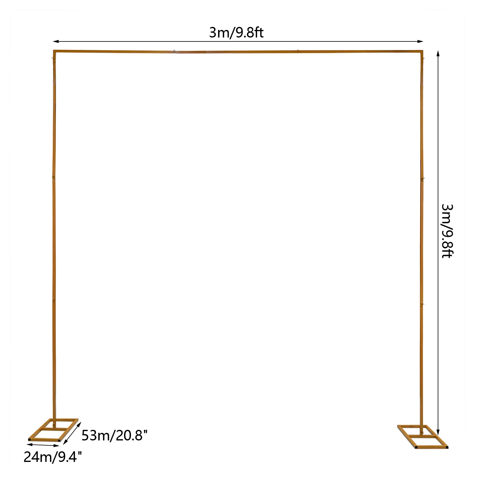 3*3m Gold Wedding Arch Backdrop Stand For Wedding Decoration