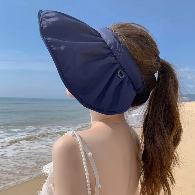 Women Summer Beach Style Large Brim Sun Hat UV Protect Hat for Women Free  Size Clipped