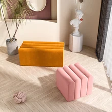 

zq Nordic Shoe Changing Stool Home Doorway Creative Long Stool Home Sitting Soft Bag Footstool