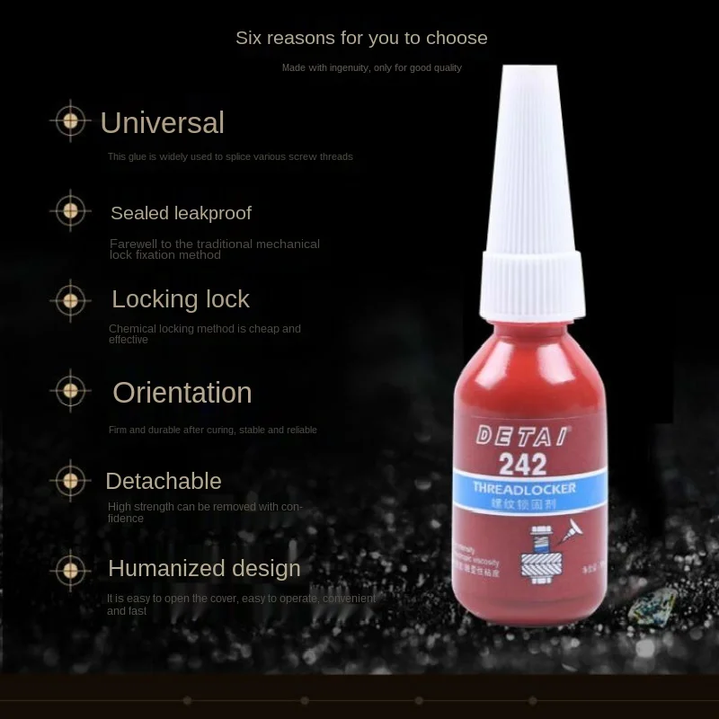 Anaerobic Glue 1 Bottle 10ml Anti-pressure Blue 242 Glue Anaerobic Screw Lock Adhesive Wire Sealing Anti-corrosion Thread Anaerobic Glue