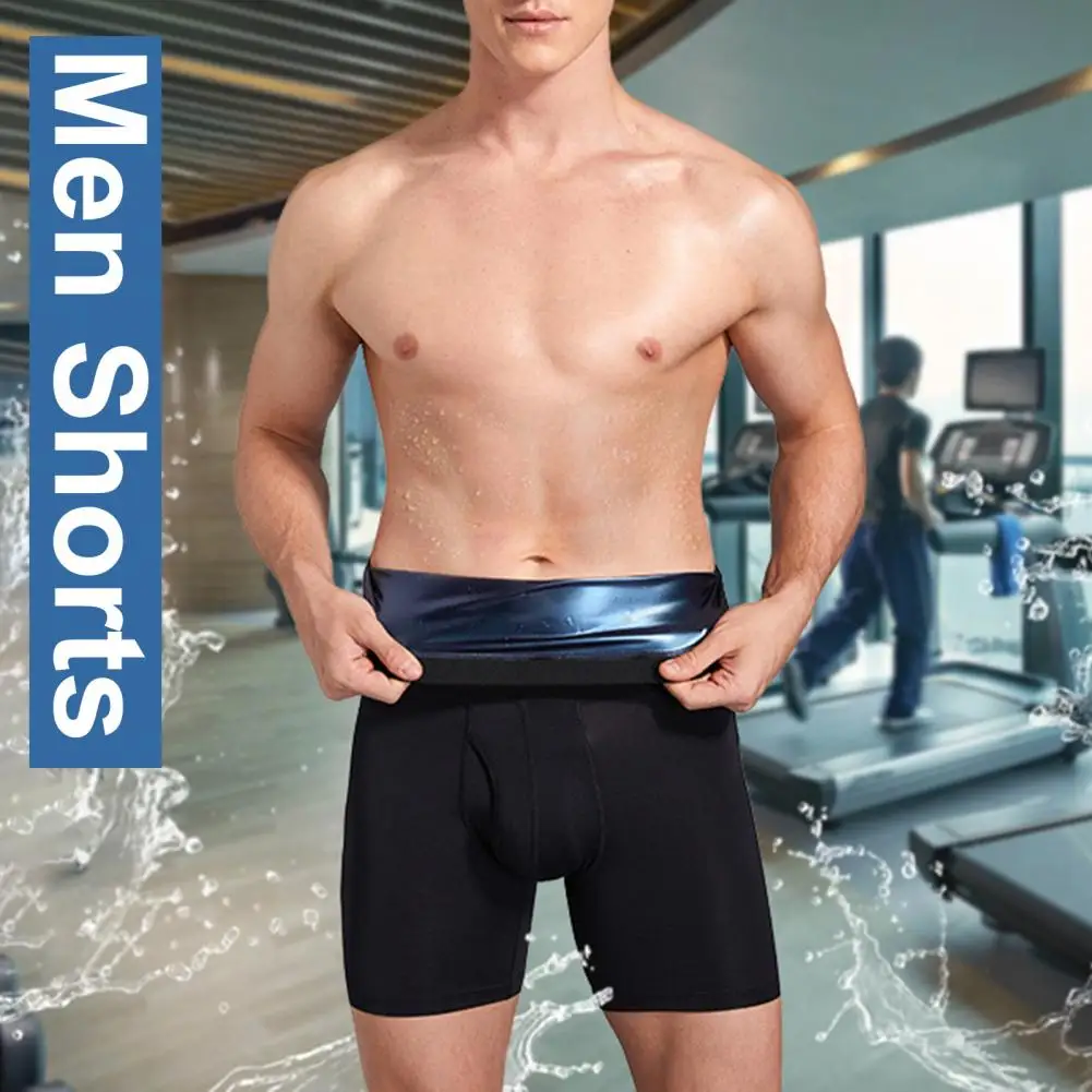 Men High-waisted Workout Shorts Men Sweat-wicking Fitness Shorts Men's High Waist Tummy Control Fitness for Slimming Body