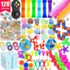 120Pcs Fidget Toys Set Autism ADHD Sensory Toy Bulk Fidgets for Classroom Squishy Toy Party Favors for Adults Kids Boys Girls 1