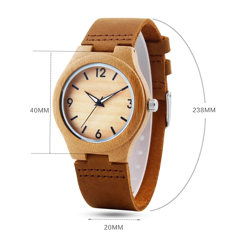 Bamboo Wood Watch Women watches ladies clock leather watchband Wristwatch Luxury Brand relogio femininos 2020 Quartz Watch