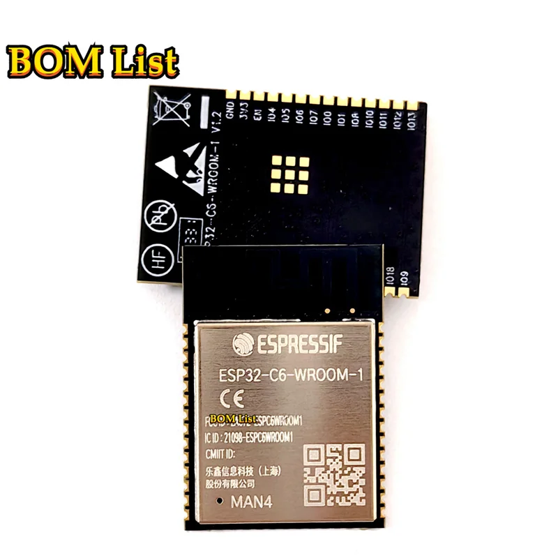 Esp32-C6-Wroom-1 2.4Ghz 2.4G Wifi 802.11Ax Bt 5.0 Bt5.0 Modulo Wifi6 Esp32-C6-Wroom-1-N4 4Mb 8Mb 16Mb Esp32-C6-Wroom Esp32-C6