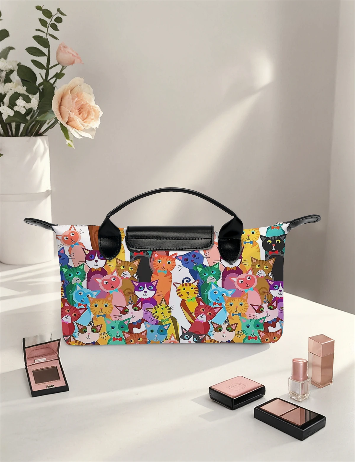 Makeup Bag Travel Toiletry Bag Cute Makeup Brushes Bag Cosmetic Bags for Women Zipper Makeup Bags for Purse