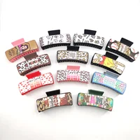 1/7 PCS Fashion Women Hair Claws Clips 4inch Mother's Day PU Leather Hair Clips Claws Women Mom Festival Party Hair Accessories