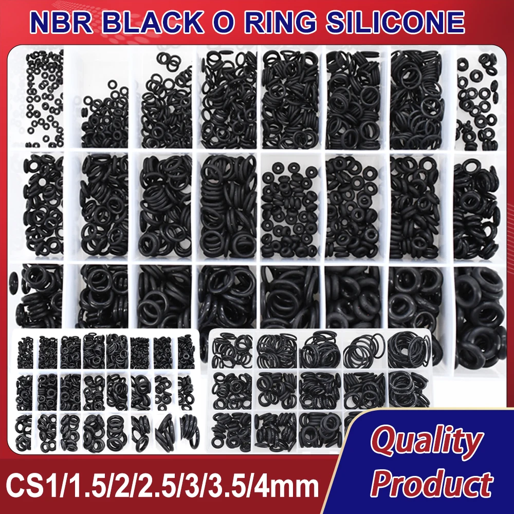 CS1-4 NBR Black O Ring Silicone Plumbing Rubber Gaskets Seal O-Rings High Temperature Oring Corrosion Oil Resist Sealing Washer o ring seal set rubber seal ring