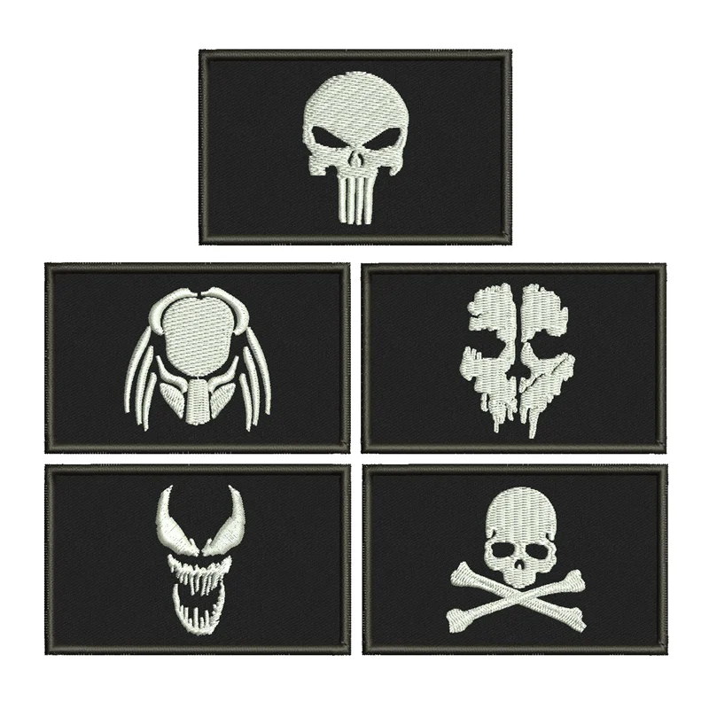 Aplicación De Parche Bordado De Huesos De Calavera De Gran Tamaño Cool Iron En Parches De Motocicleta De Motorista