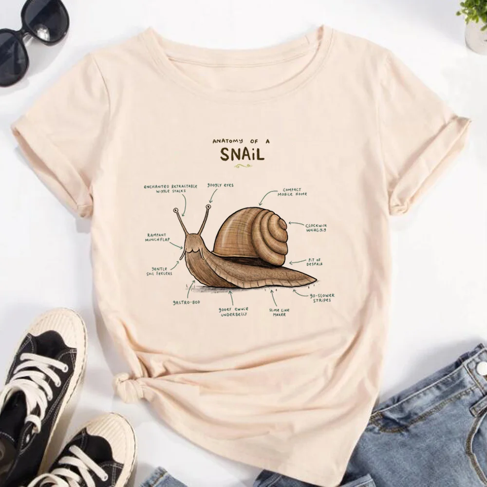 

Женские футболки с улиткой, Забавные футболки с мангой Y2K, женская уличная одежда в стиле Харадзюку, японская одежда