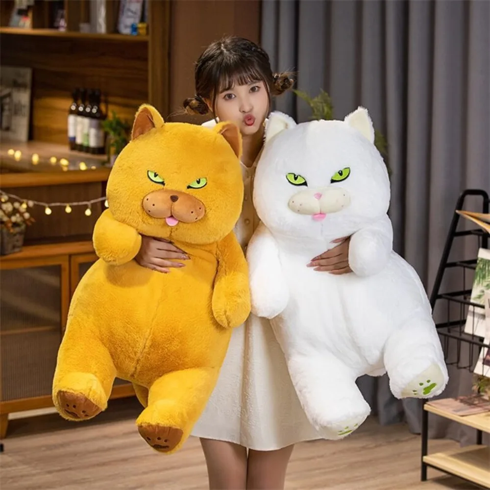 Plush Pillow Fluffy British Shorthair Cat Plush Cartoon Cute Cat Plush Doll Kawaii Soft Cat Stuffed Toy Christmas Gift