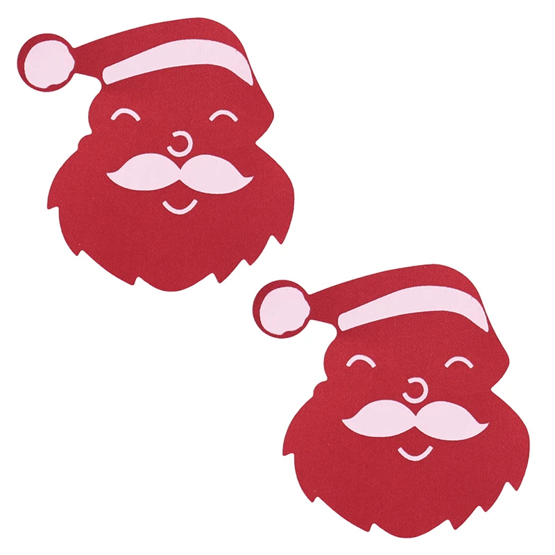 Xmas Christmas Hat Santa Claus Snowman Disposable Breathable Tape Bra Nipple Stickers Satin Gleit Women Underwear Accessories