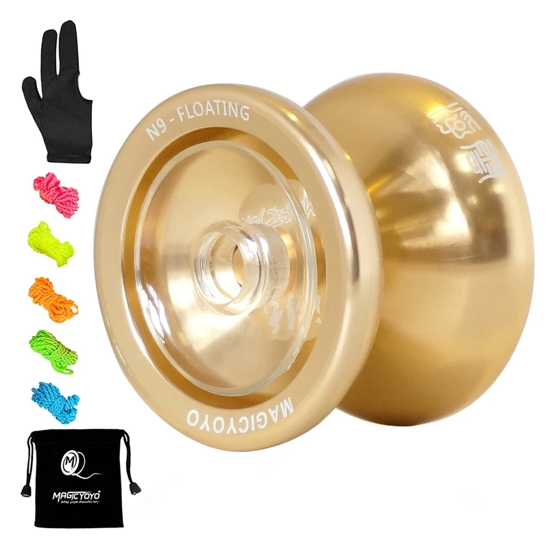 

MAGICYOYO N9 Metal Yoyo Side Shaft Top Fingerplay Aluminum Alloy Professional Yoyo With 5 Strings,Gloves