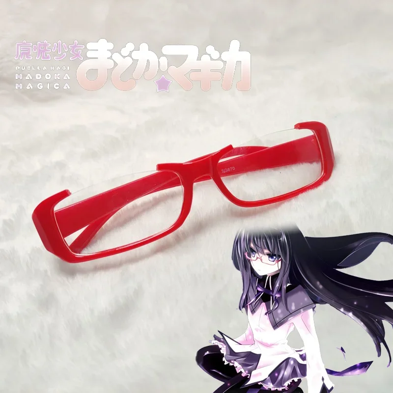 

Anime Puella Magi Madoka Magica Akemi Homura Kamishiro Rize Cosplay Plastics Glasses Red Eyewear Accessories Halloween Prop Gift