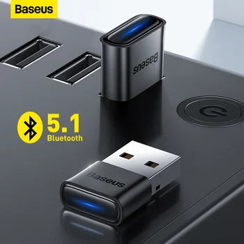 Baseus USB 블루투스 어댑터 동글 어댑터, 블루투스 5.1, PC 노트북 무선 스피커 오디오 수신기, USB 송신기