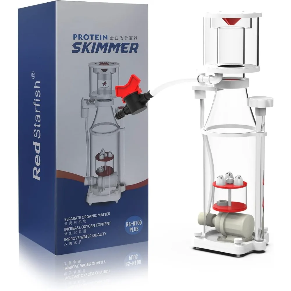 Aquarium in-Sump DC Protein Skimmer, with Controllable DC Pinwheel Pump for Up to 50-100Gal Reef Tank (N100 Plus) 6