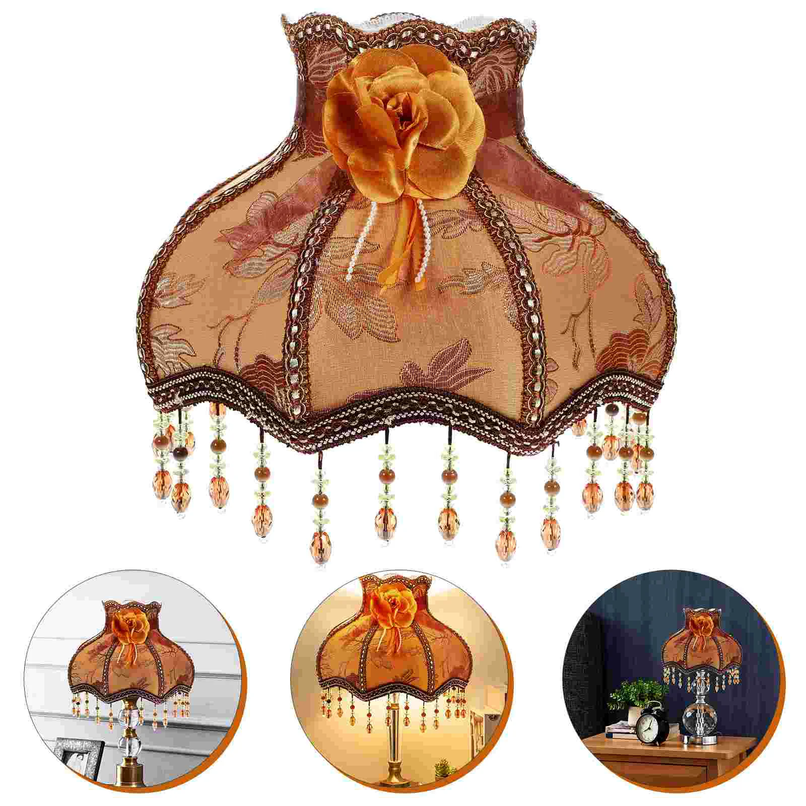 

Cloth Lamp Shade Retro Tassel Lamp Decorative Table Lamp Bedside Lamp