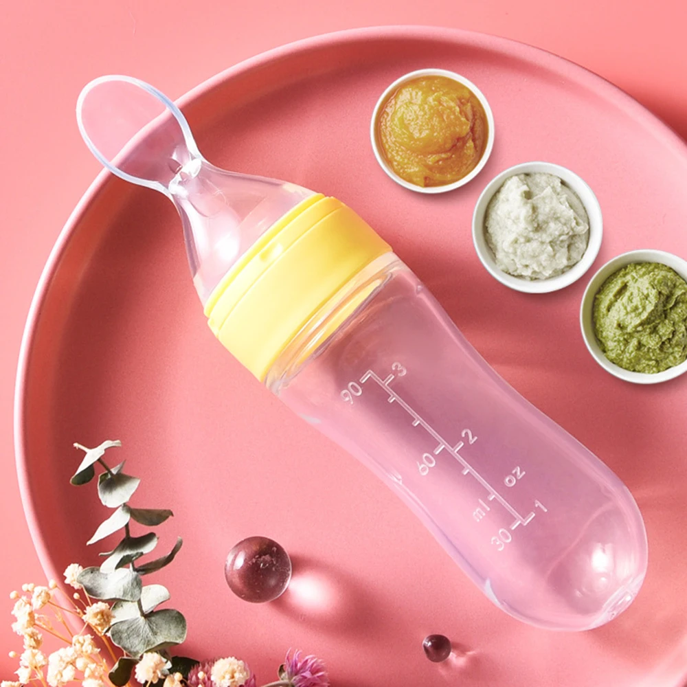 Fruit Feeder Pacifier 1PC 90ML Baby Self Feeding Food Feeder Teething Relief Squeeze Food Dispensing Spoon
