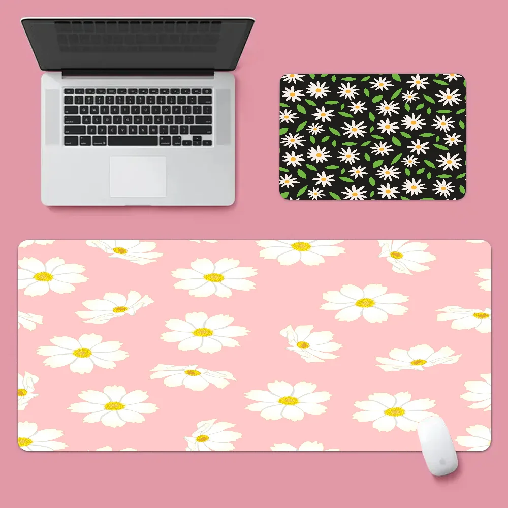 Flower Daisy Pattern Fashion Gamer Speed Mice Retail Small Rubber Mousepad Size For Keyboards Mat Boyfriend Gift 2