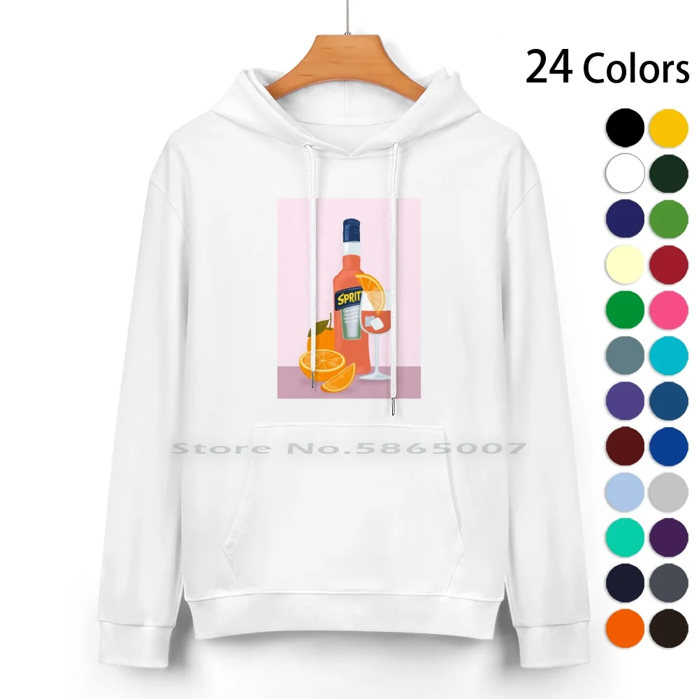 Spritz Drink Orange Pure Cotton Felpa Con Cappuccio Maglione 24 Colori Drink Orange Class Pink Kitchen Spritz Gin Whisky Bevanda Femminile Femminile