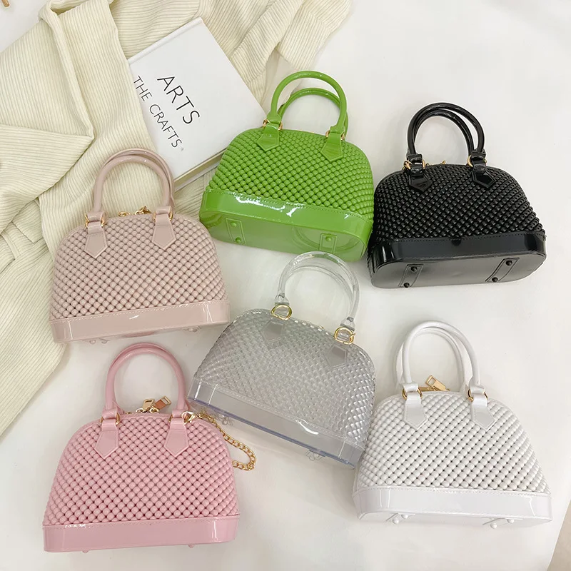 

Girls Candy Color Mini Bag Jelly Handbag Satchel Tote Shell Bag Crossbody Shoulder Purse Top Handle Bags