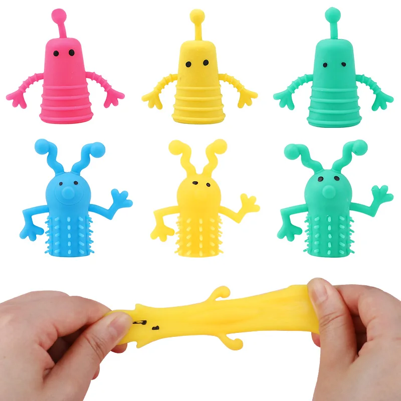 10/20Pcs Cute Monster Puppets Finger Toy Kids Birthday Party Favors Pinata Filler Christmas Gift Soft Rubber Stretchy Fidget Toy
