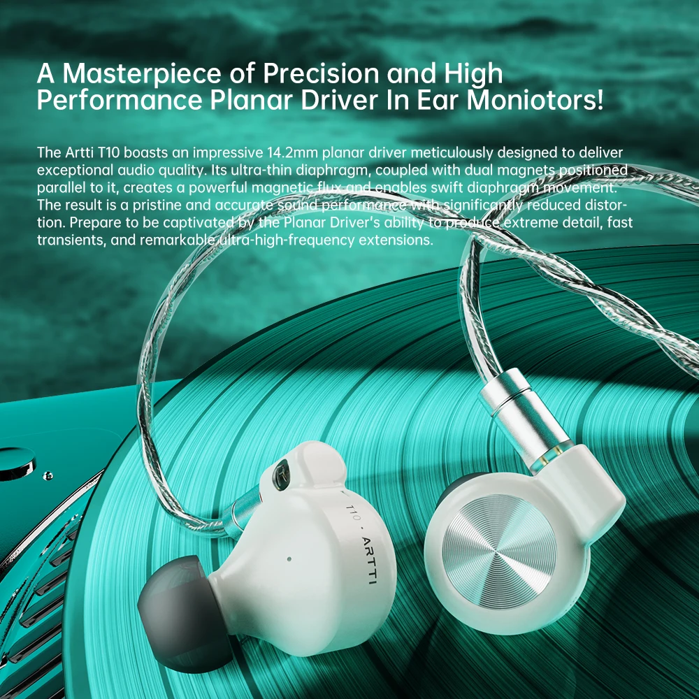 Artti T10 Wired Hifi In-ear Monitors With Planar Driver Technology_voghion.com