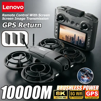 Drone Lenovo D26 8K HD con Evitamento Ostacoli Intelligente, Telecomando con Schermo Grande, Pieghevole, Motore Brushless, GPS