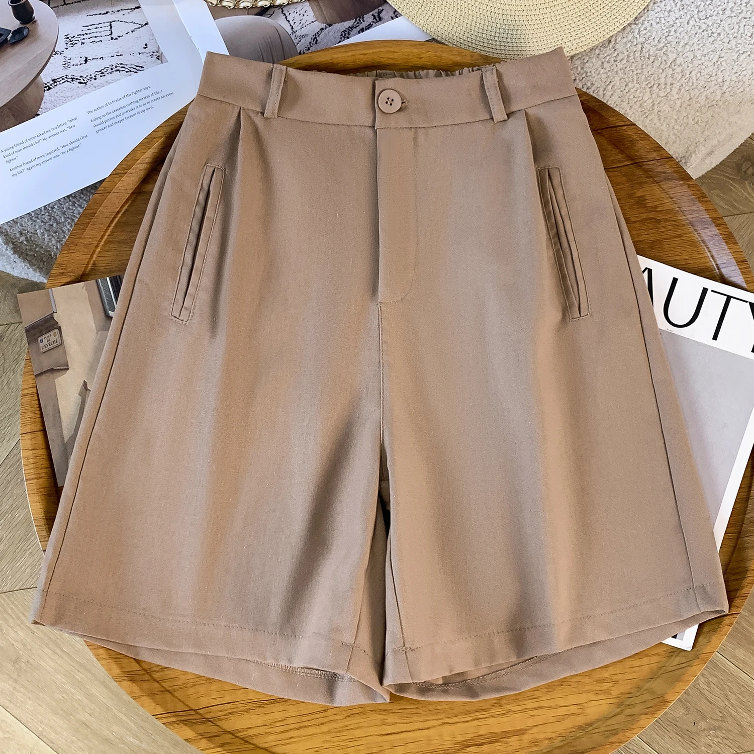 Khaki [plus size women's clothing/high-end/luxury/air of elegance]