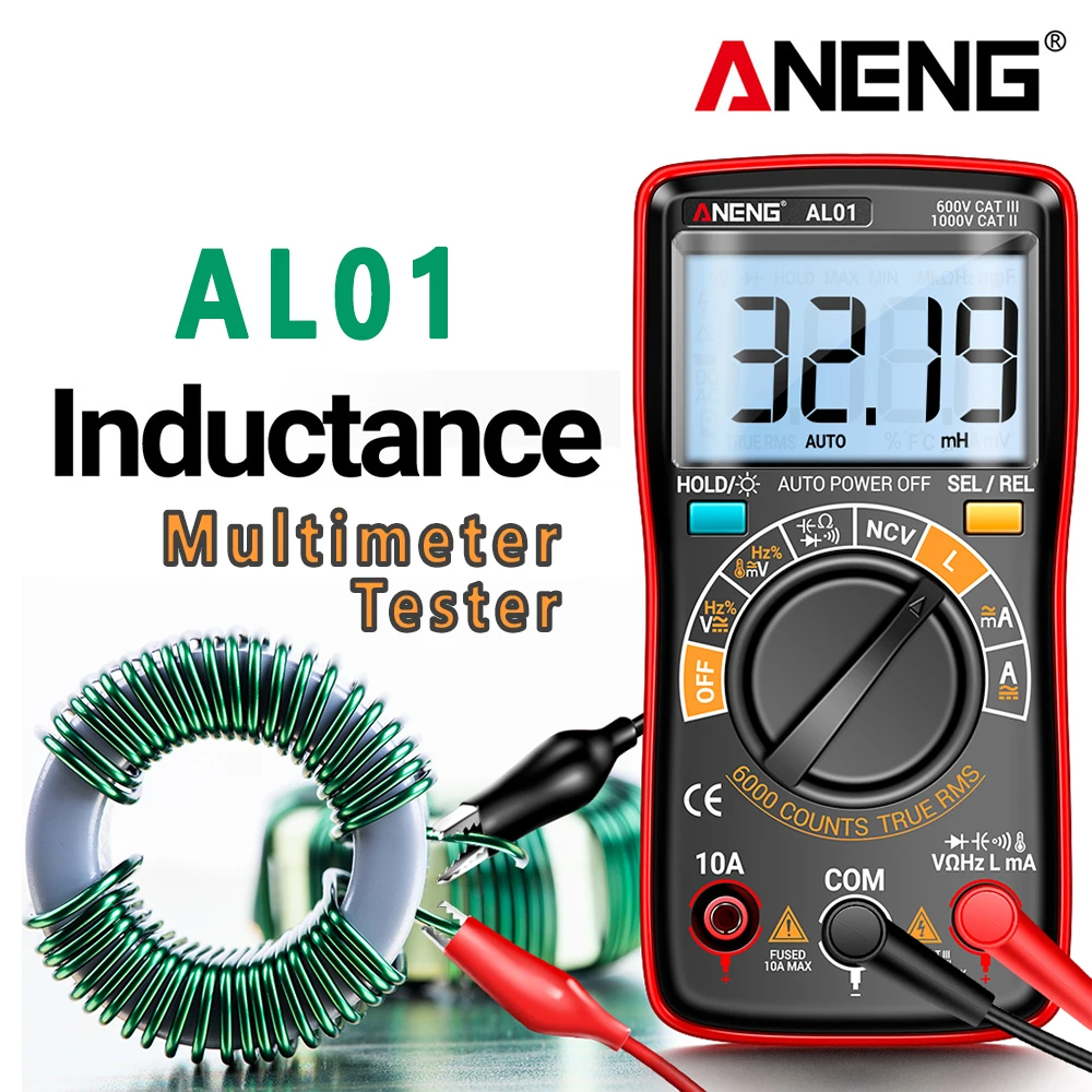 ANENG AL01 Inductance Digital Multimeter 6000 Counts True-RMS AC/DC Voltage Meter Current Tester Professional Electrician Tools