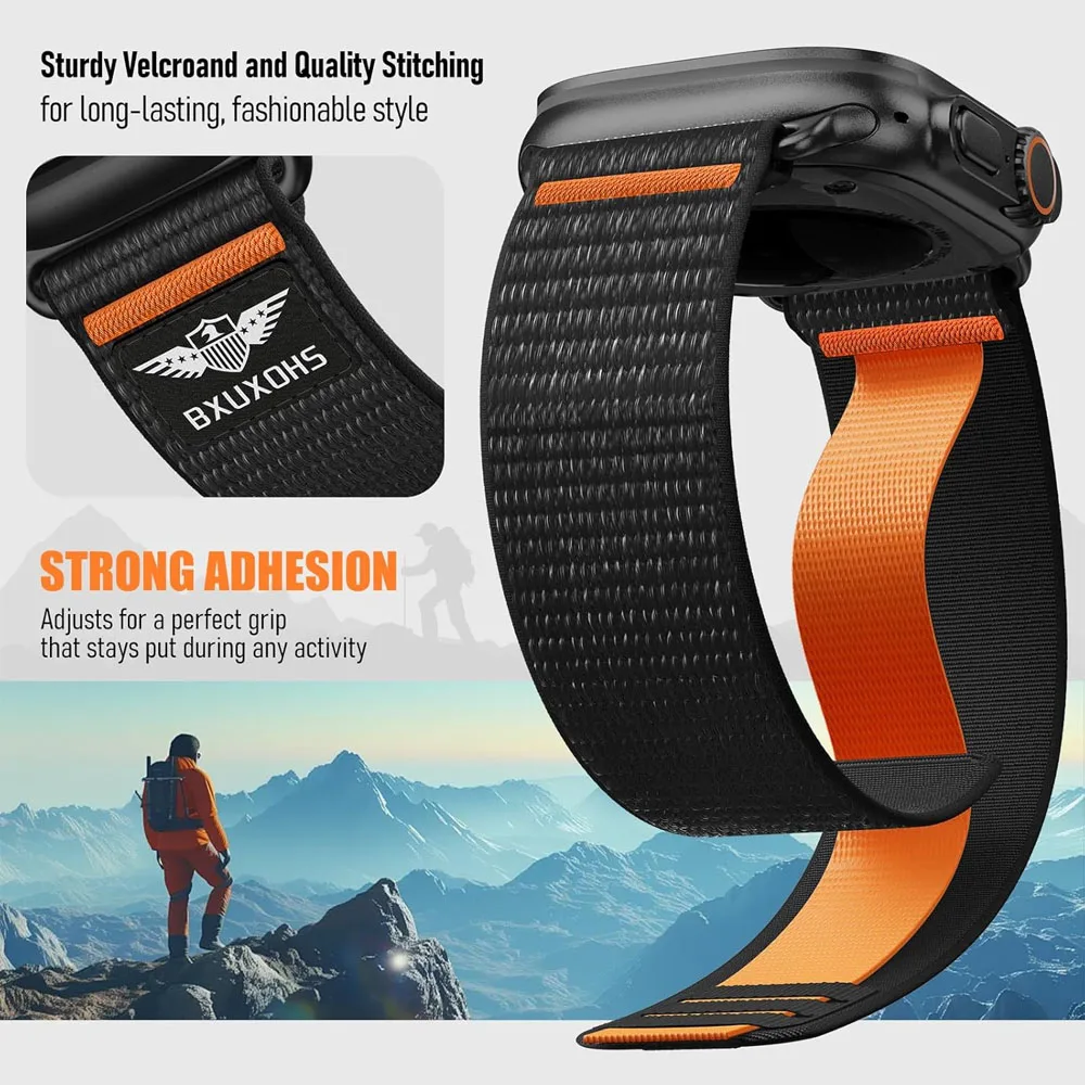 Nylon Sport Loop Strap for Apple Watch - Vibrant and Comfortable Bracelet