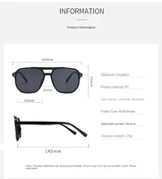 Vintage hommes femmes grandes lunettes de soleil hommes nuances carrées marque concepteur unisexe lunettes de soleil lentille noire mâle femme lunettes de soleil UV400 6