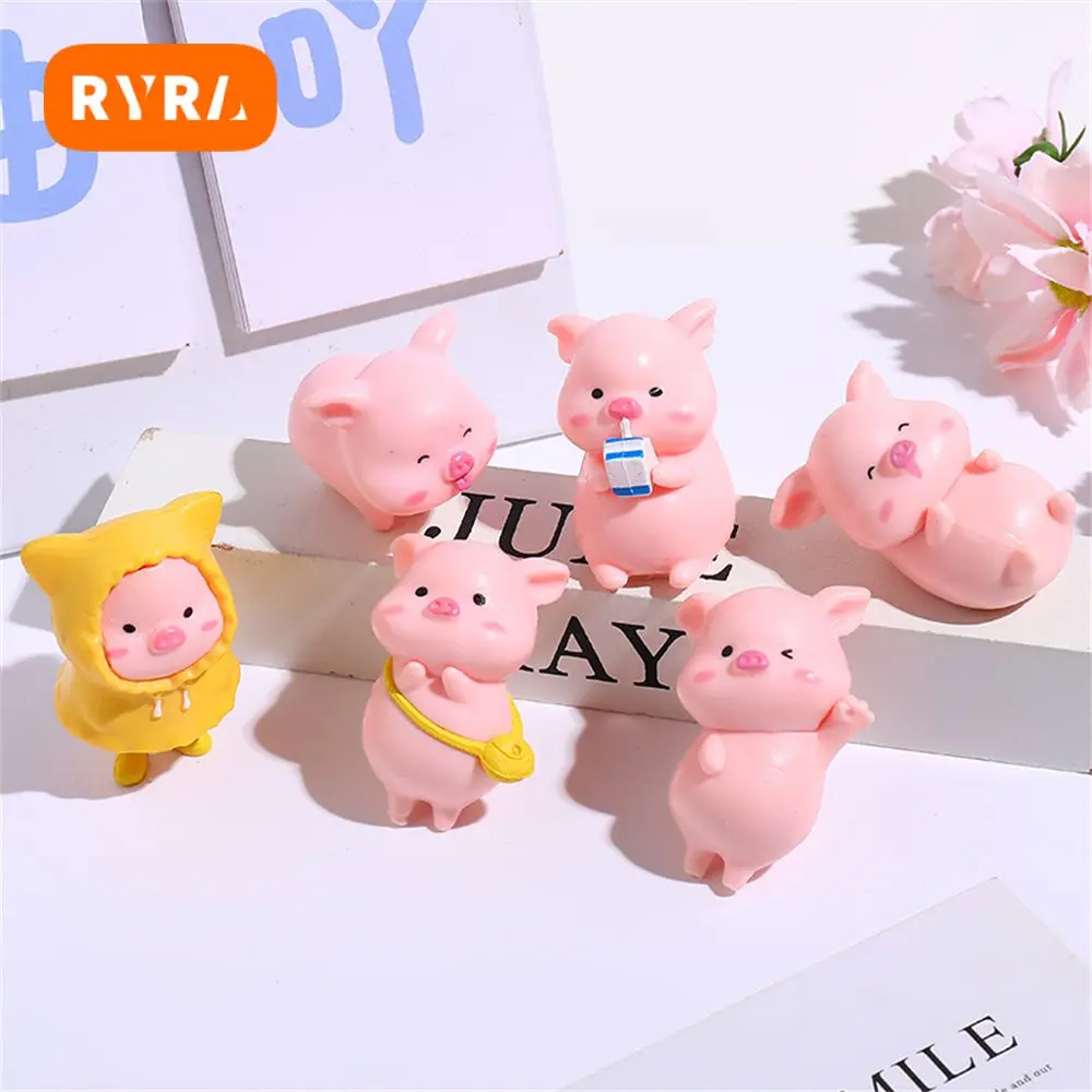 

Симпатичная Фигурка мультяшной свиньи, миниатюры, орнамент, полимерная статуя свиньи, коллекционная игрушка, сказочные садовые миниатюры, декоративные поделки