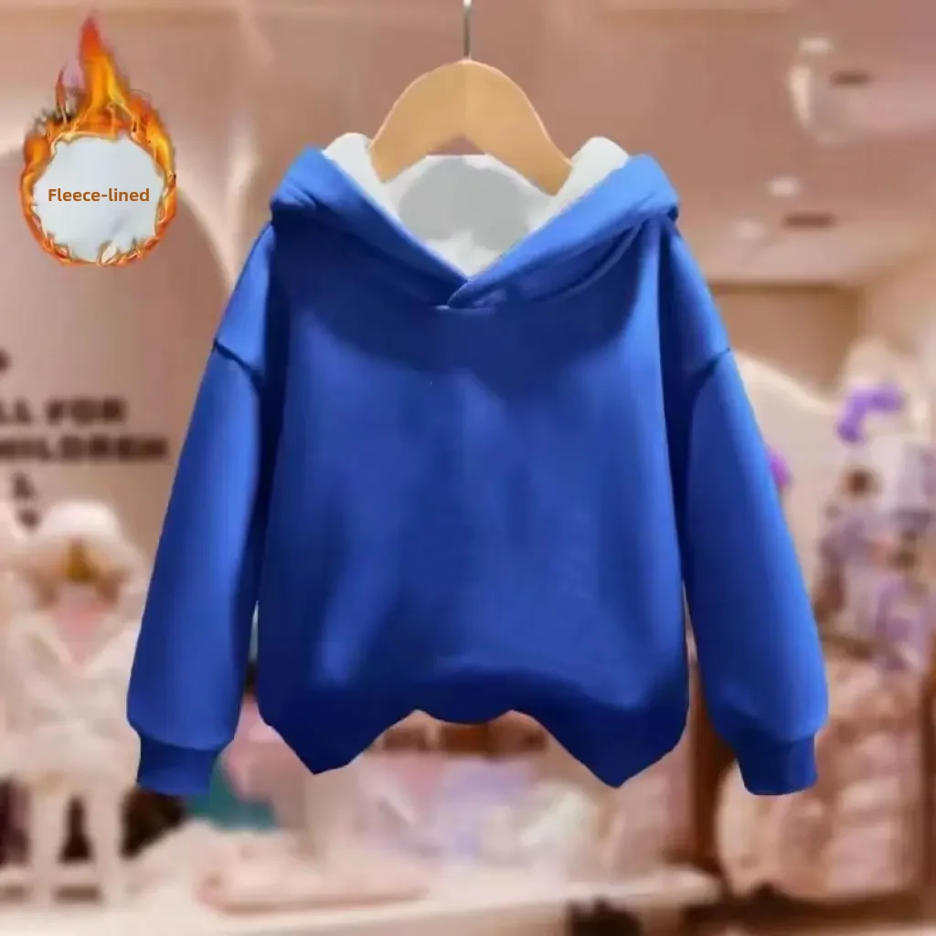 thumbnail image 1 of Sudadera con estilo para niños y niñas, chaqueta con capucha con forro polar, cálida, otoño/invierno, novedad de 2023, 1 of 4