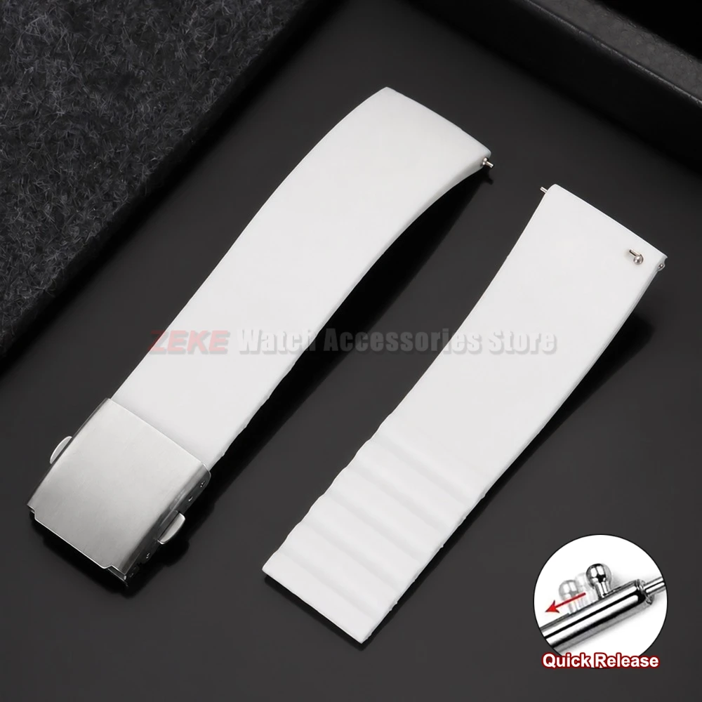 Universal Quick Release Waterproof Sport Silicone Watch Strap - Durable Rubber Wrist Band