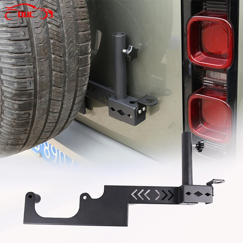 

Car Tailgate Antenna Mount Flagpole Holder Flagpole Bracket Multi-Function Mounted For Land Rover Defender 90 110 2020-2023